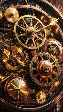 Gears of a hallucinatory steampunk clock

