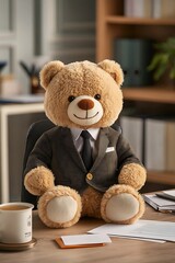 Teddy Bear in Suit, Office Desk