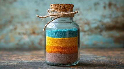 Layered Sand in Glass Jar