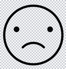 Sad Face Emoji Icon – Unhappy Expression Symbol on Transparent Background

