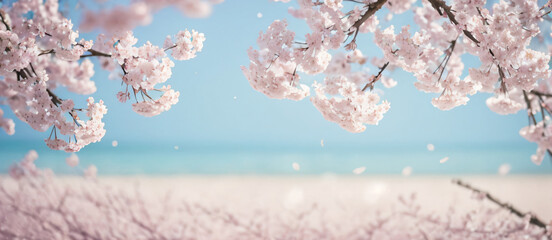 "Beautiful cherry blossoms in full bloom with a serene mountain backdrop—perfect for spring-themed designs, nature scenes, and seasonal promotions."