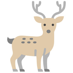 Simple Fallow Deer Illustration, Vector Graphic