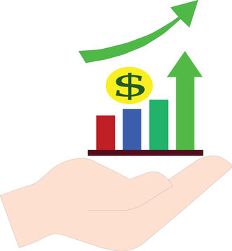 Sales growth icon, sales growth icon on hand, growth rate icon, growth icon free, improvement icon, economy icon