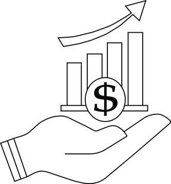 Sales growth icon, sales growth icon on hand, growth rate icon, growth icon free, improvement icon, economy icon
