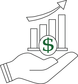 Sales growth icon, sales growth icon on hand, growth rate icon, growth icon free, improvement icon, economy icon