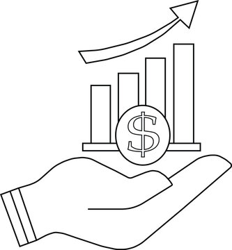 Sales growth icon, sales growth icon on hand, growth rate icon, growth icon free, improvement icon, economy icon
