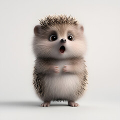 Fototapeta premium Cute surprised hedgehog