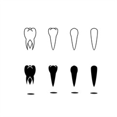 A collection of tooth icons in solid and outline styles. Perfect for dental care, medical apps, clinic websites, and health-related designs. Clean, minimal, and professional.
