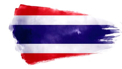 Thailand flag, isolated on a white background with copy space for text