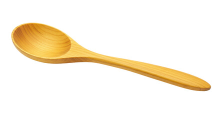 Isolated Natural Wood Cooking Spoon