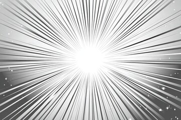 Naklejka premium Monochrome burst of radial lines creating a dynamic starburst effect.
