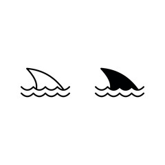 Obraz premium Shark fin vector icon set color editable