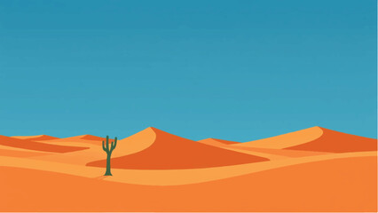 Desert landscape. Illustration of a desert landscape. Desert dunes. Vector illustration.  © shazam