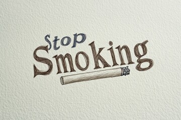 anti-smoking campaign, unique stop smoking logo with hand-drawn, rough brushstroke-style cigarette symbol in a prohibition sign exuding activist energy