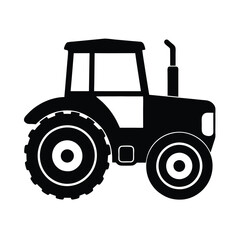 Tractor on white background with agricultural vehicle illustration