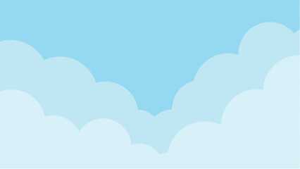 Clouds and sky Background. Blue sky background with clouds. Vector illustration. 