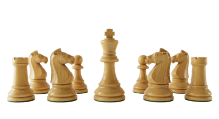 Isolated Chess Pieces Arrangement