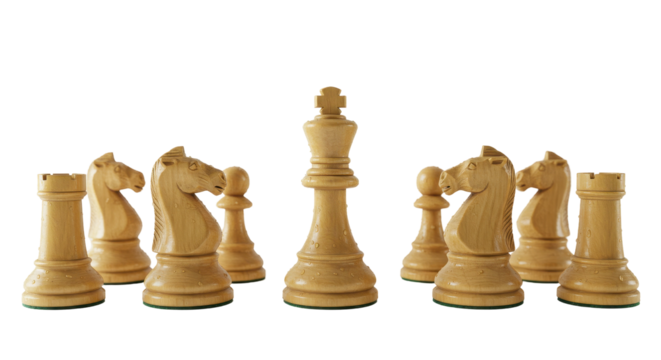 Isolated Chess Pieces Arrangement