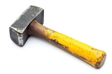Rusty hammer on white background