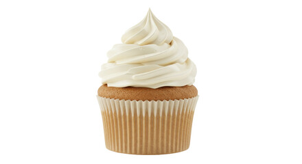Isolated Vanilla Cupcake with Frosting