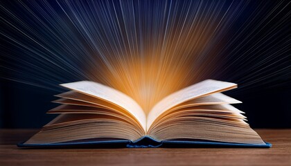 Fototapeta premium open book with magic light