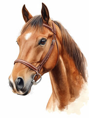 Fototapeta premium Cute Watercolor Animal Horse Illustration Decoration