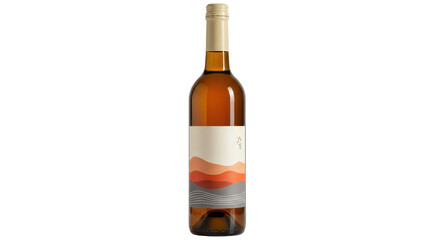 Isolated Bottle of Wine with Abstract Label