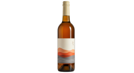 Isolated Bottle of Wine with Abstract Label