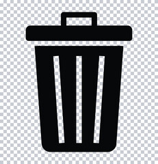 Trash Can Icon Vector - Minimalist Garbage Bin Symbol for UI, Apps & Websites - Flat Design Delete/Recycle Element. 