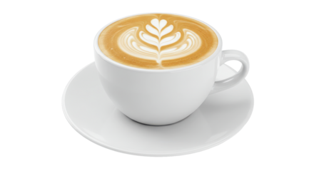 Isolated Latte Art Coffee