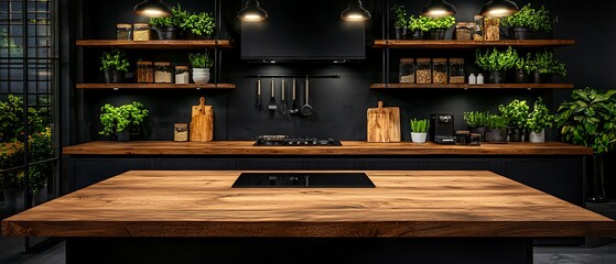 Dark Kitchen Counter Display