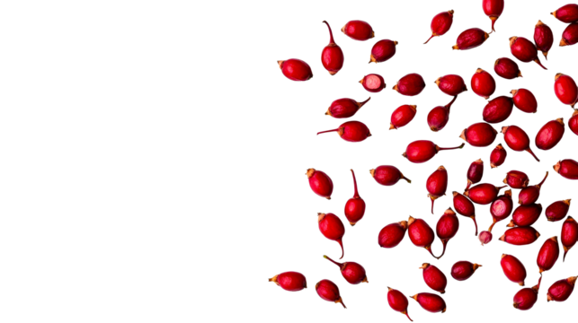 Rosehips, berries, ripe, pattern, medicinal, isolated, vibrant, cut out transparent