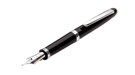 Fountain pen, writing tool, stationery object, luxury item, cut out transparent