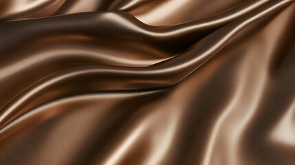 Luxurious Bronze Fabric Texture: Abstract Wavy Silk Background with Shimmering Highlights for Design and Art Projects.