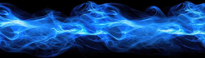 Abstract Blue Smoke Flowing Background