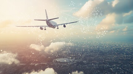 An AI powered system optimizing air traffic control by analyzing weather conditions, flight patterns, and airspace data to reduce delays and prevent collisions