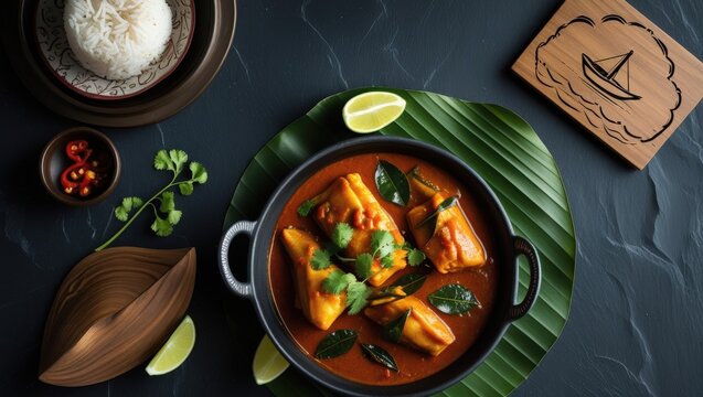 Coastal Magic: A Bold Kerala Fish Curry Flat-Lay &mdash; Rich, Spiced & Steeped in Tradition