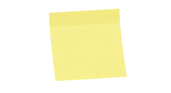 Isolated Yellow Sticky Note