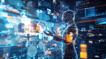 Fototapeta premium An AI powered system optimizing customer segmentation by analyzing purchasing behavior, demographic data, and engagement metrics to deliver tailored marketing campaigns