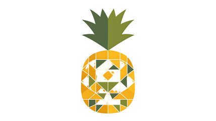 Geometric Pineapple Design with World Map Overlay Creative Artwork for Global Themes and Tropi