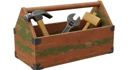 Isolated Tool Box with Vintage Look