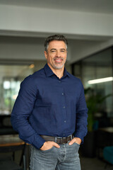 Mature 50 year old business owner manager, smiling senior male ceo executive, older corporate...