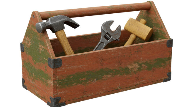 Isolated Tool Box with Vintage Look