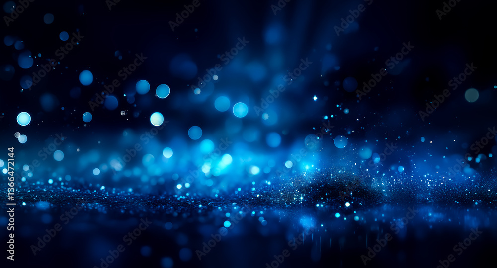 Canvas Prints abstract dark blue backdrop with bright blue bokeh lights. magical and dreamy atmosphere created by 