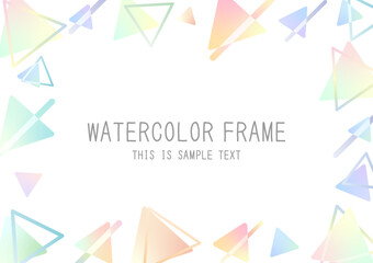 ポップでかわいい、水彩の背景素材（フレーム　メンフィス　バナー　タイトル　見出し　セール）