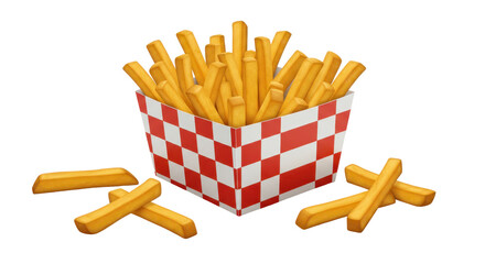 Isolated Take Away Portion of French Fries