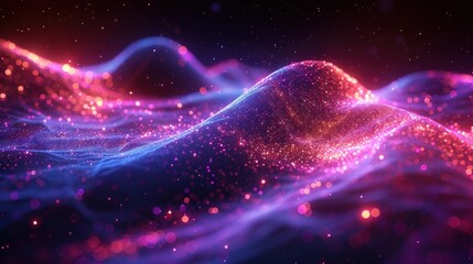 Fototapeta premium Abstract Glow: Cosmic Dance of Light and Particles