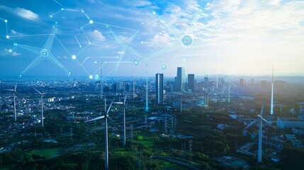 Obraz premium An AI powered system optimizing energy consumption by analyzing utility data, AI-assisted energy-saving recommendations, and real-time consumption monitoring for better energy management
