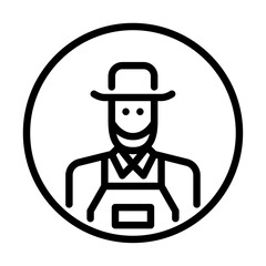 Male farmer avatar outline icon. farmer avatar black line illustration.