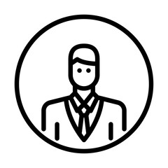 Businessman avatar outline icon. male avatar black line illustration.
